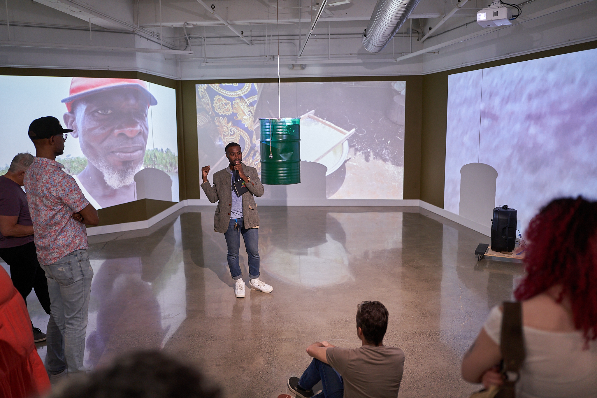 Lewuga Benson at opening reception of Fueling Change (2024)